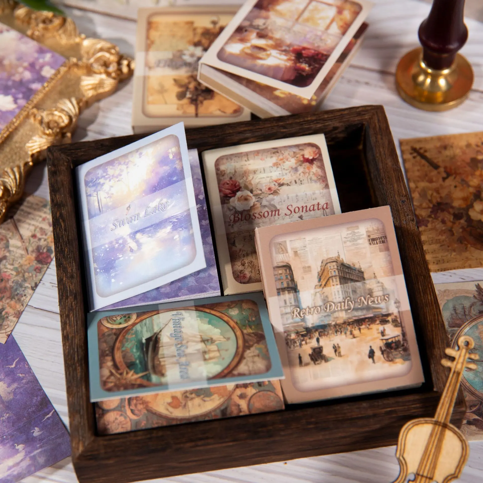 80pcs/pack Sketchbook Antique Picture Book Series Vintage Versatile and Practical Handbook Materials