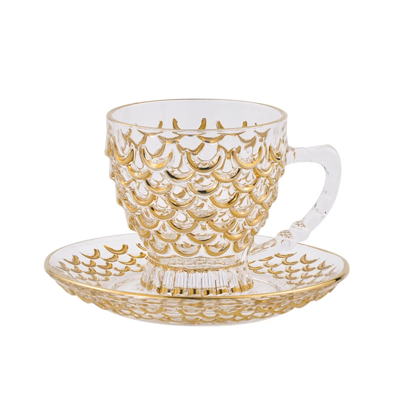 turkish borosilicate  saucer glass cup tea coffee 6ozs