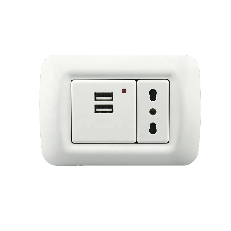 Italy Italian Smart Home Multi Outlet Europe European Double Electric Universal Wall Socket with USB