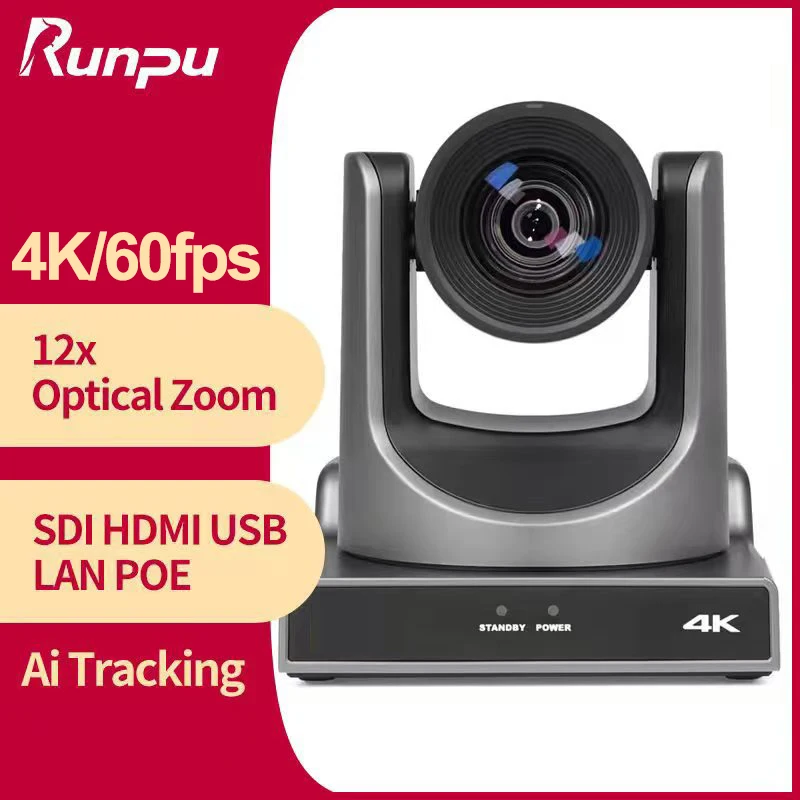 USD738 VX61ASL-N 60FPS 4K NDI HX poe 12X Optical Zoom PTZ Conference Camera sdi hd mi lan usb poe AI auto tracking Live Stream