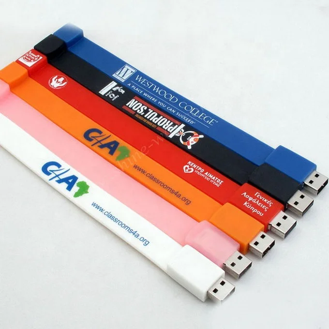 High Speed Wristband Bracelet USB Flash Memory Drives 8GB 16GB 32GB Silicone Pendrive Flash Drive