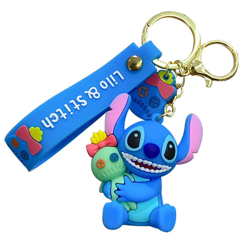 cute cartoon Stich pendant key chain backpack decor keyring 3d  PVC keychain
