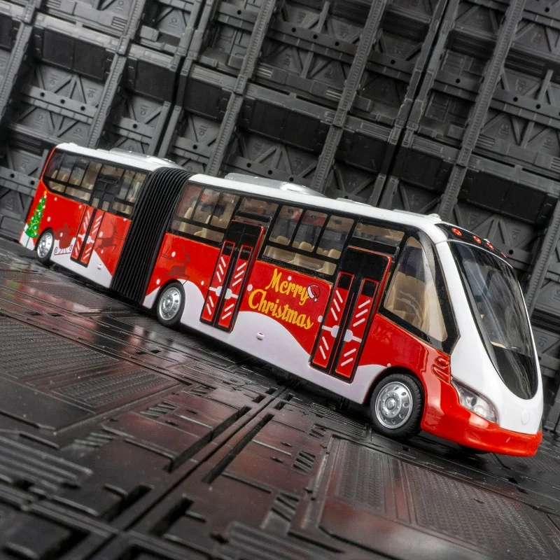 Children Diecast Metal Model Two-Day Bus CarToy Alloy Double Deck Return Force Bus Model Toy With Light and Sounds