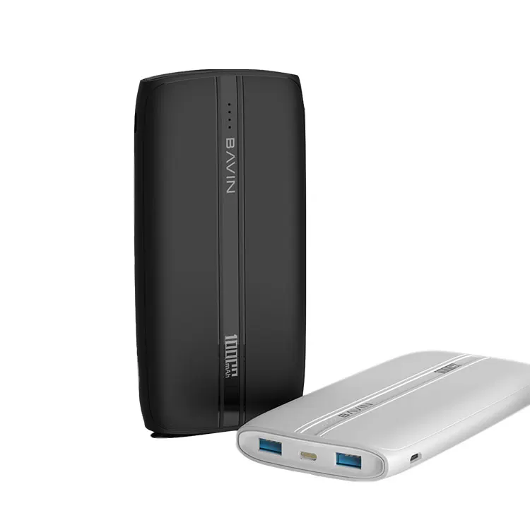 portable slim 10000mAh power bank with usb-c PD QC3.0 fast charger Qi wireless charging  for mobile phone