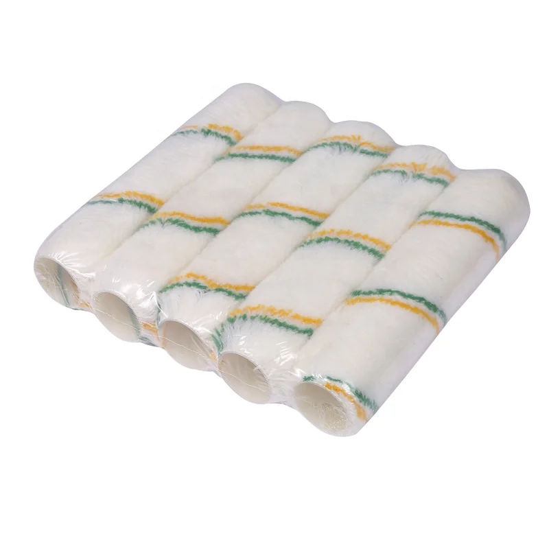High Quality Polyamide Yellow And Green Stripes Paint Roller Cover
