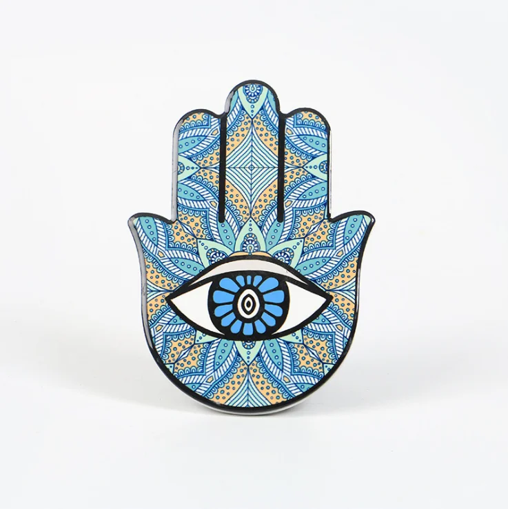 New Arrival Accept Customer Logo Safety Package Different Colors Hamsa Hand Home Decoration Wooden Craft