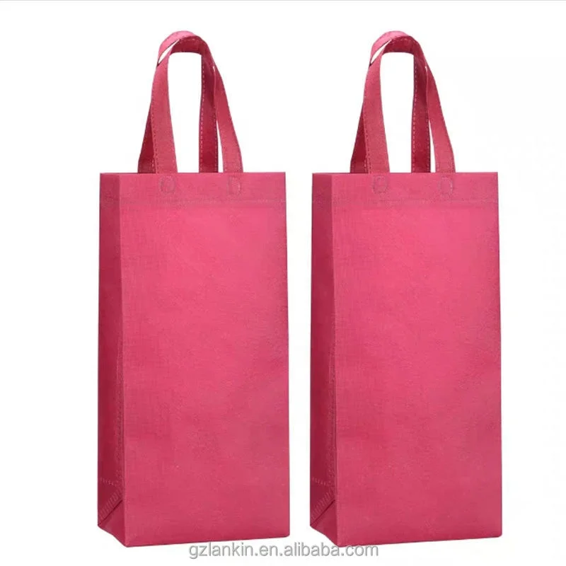 Wholesale 6 Bottles Customized Pp Foldable Reusable Economic Eco Carrier Gift Bag Non Woven Wine Wine Glass Tote Bags With Logo