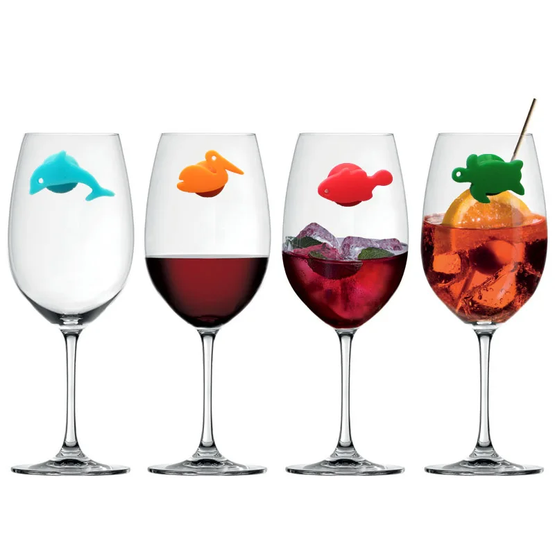 Markers Silicone Clip Wine Glass Marker Hot Sale Colorful Glass Bar Accessories Apply for All Standard Red Wine Cup