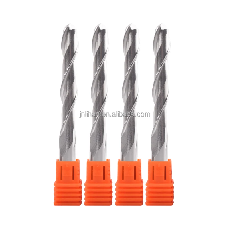 Cnc Router Bits 2 Flutes Solid Carbide Cnc Milling Cutter 2 Flutes Spiral Flat End Mills For Wood