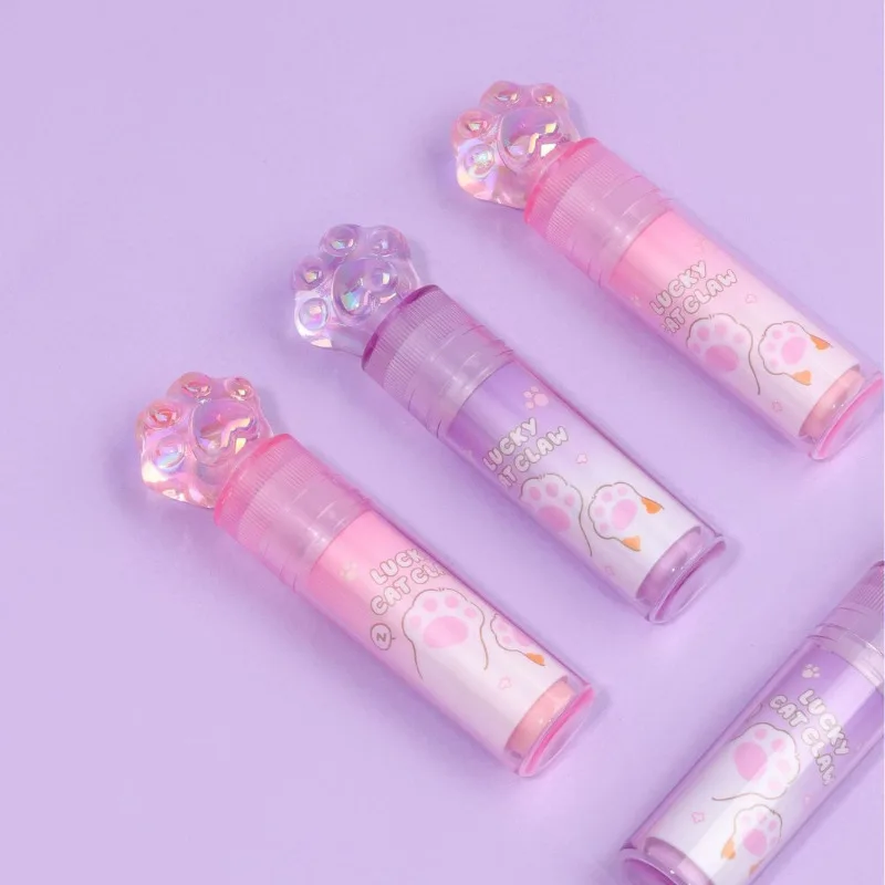 Crystal Cat Claw Unicorn Cherry Blossom Cat Eraser Creative Lipstick Rotating Decorative Rubber No Shavings