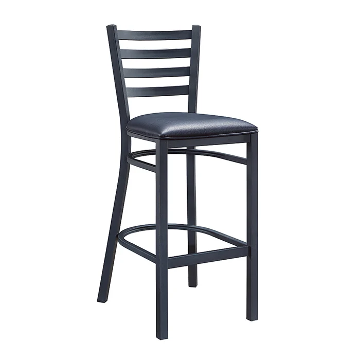 Черный металлический барный стул с лестницей