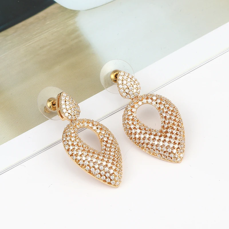 Peach Heart Earrings High Quality Glamour Drop Earrings