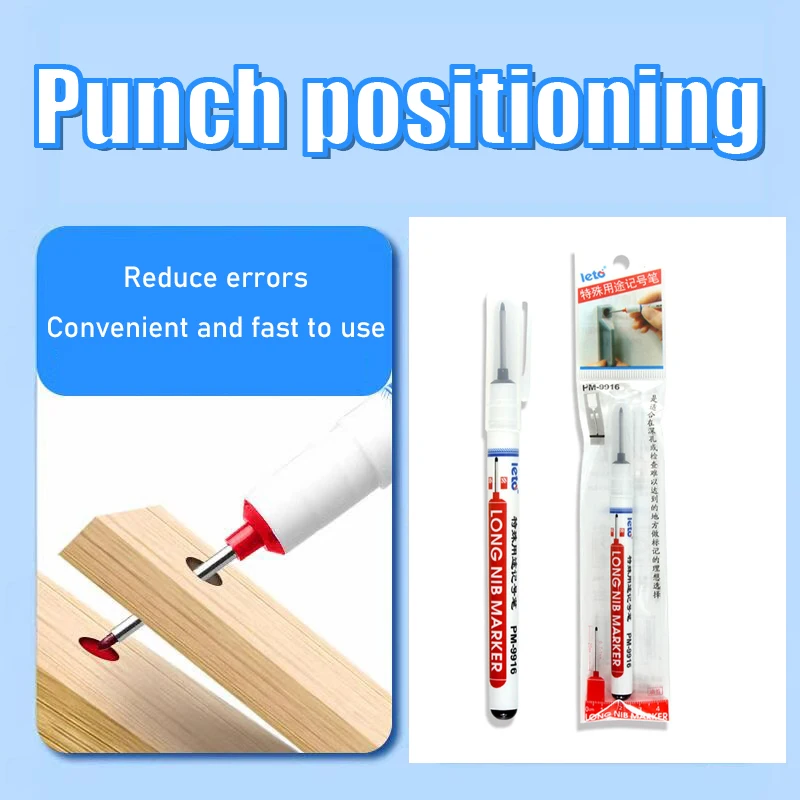 Deep hole 20mm long head marker pen for woodworking tiling hardware waterproof quick drying oil based pen for wholesale