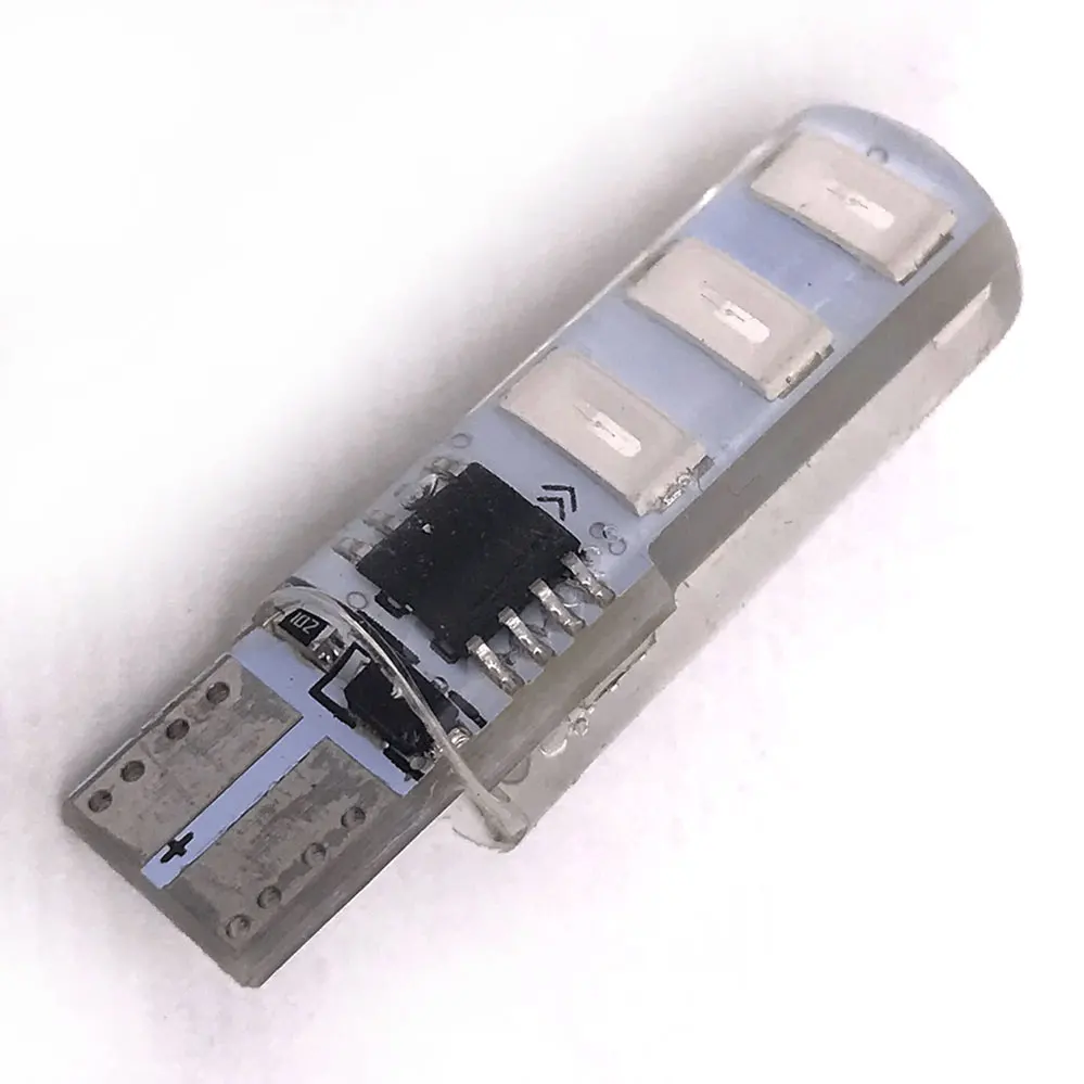 T10 5730 5630 6SMD LED Waterproof Flash Strobe Constant Light Dual Mode Silicone Gel Car Read Lamp 12V Auto Parking T10 Led Bulb