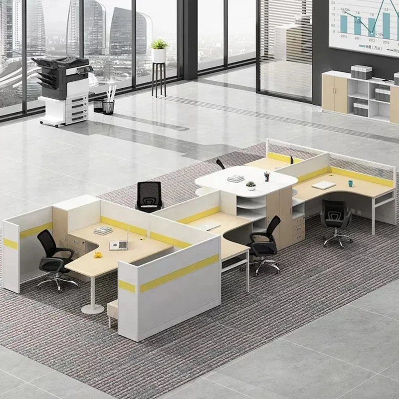 Modern Office Cubicle manager and staff sets Aluminum L Shape Cubicle Office furniture  Workstation Office Partition Desk