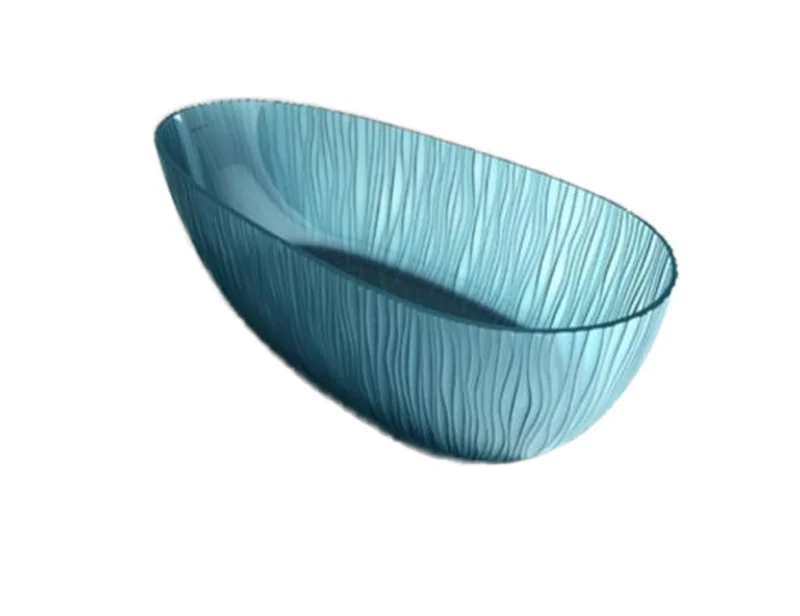 Elegant Simple Fashion Transparent Resin Material Bathtub Elegant Type of Tub for Adults without Lid