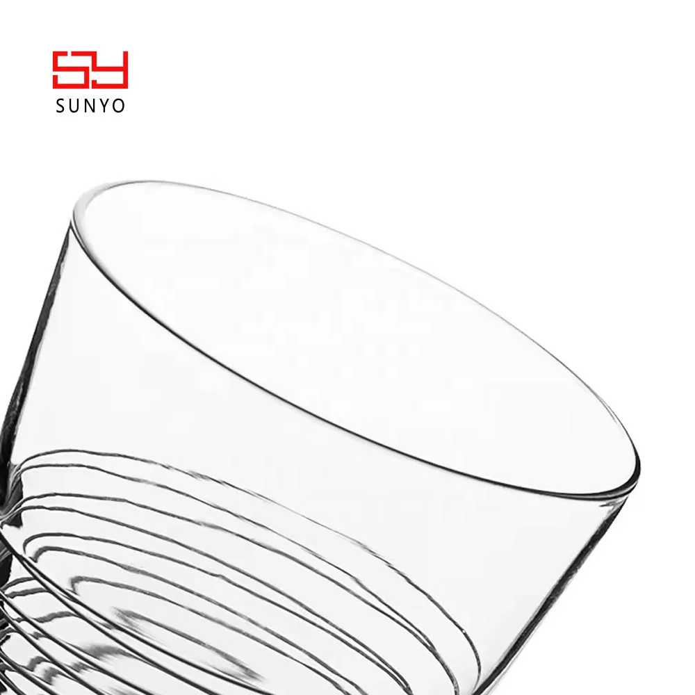 White Line Set Delicate Rim Clear Drinking Water Glass Highball Hand-made Bottle Glass Water For Home Life