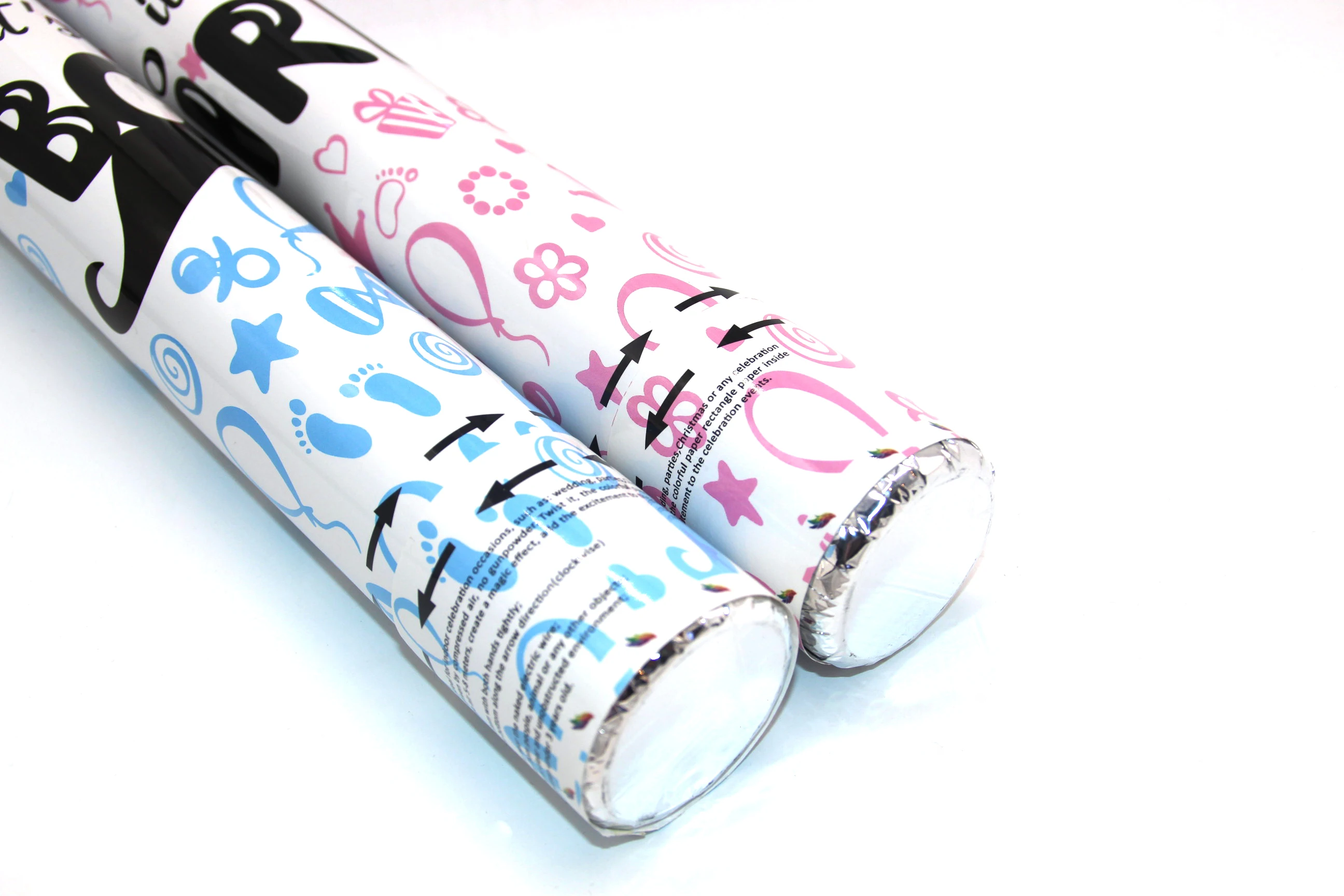 Boys or girls birthday baby biodegradable confetti cannon Gender reveal party popper