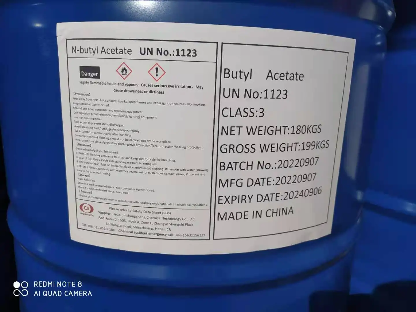 Drum Package Purity 99% C6h12o2 Chemicals Butyl- Acetate CAS No 123-86-4