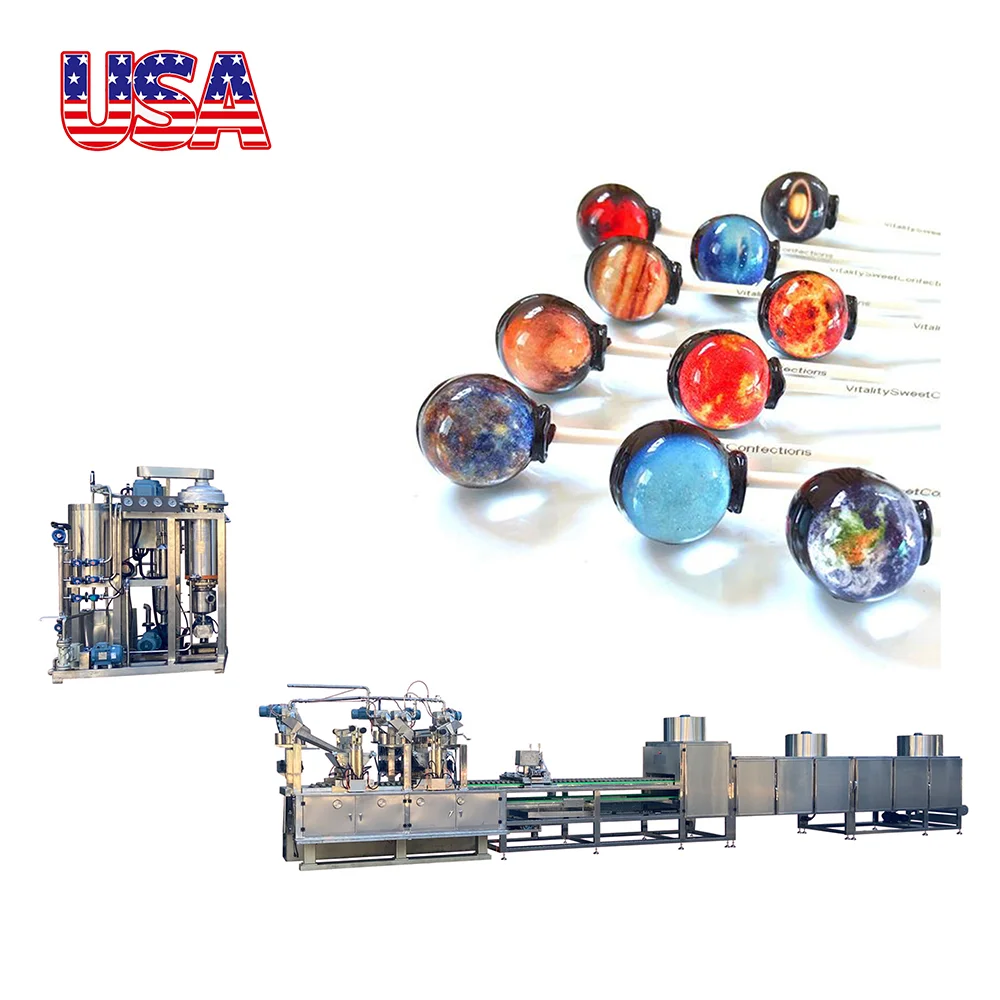 Customized hard lollipop production line flat lollipop molding forming machine for lollipop depositing