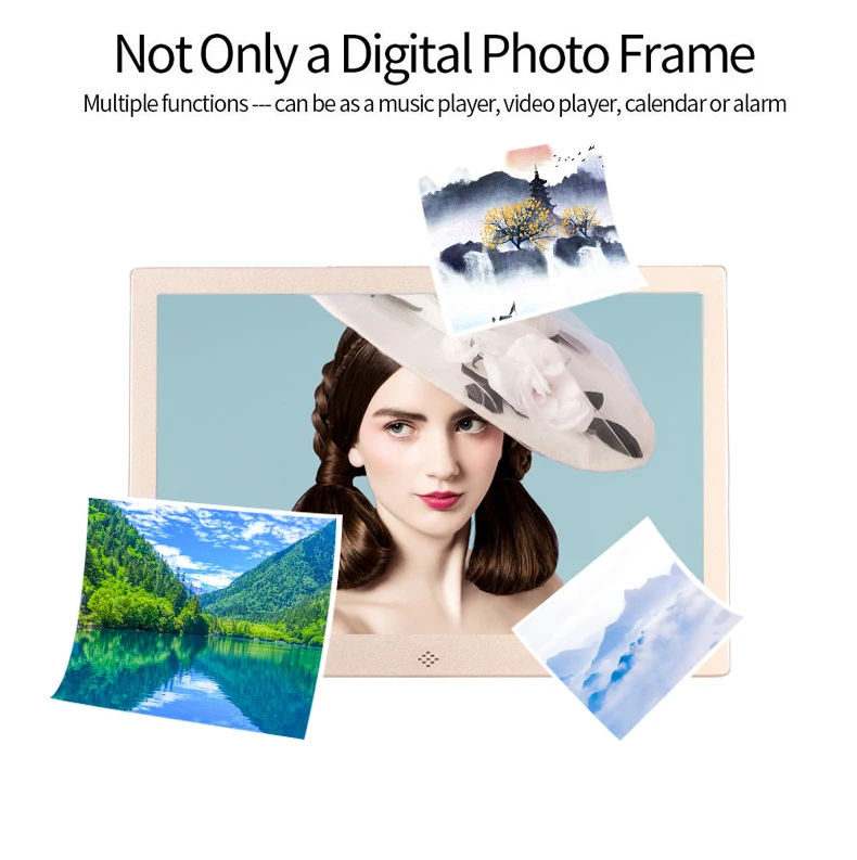 Metal Case Digital Photo Frame 15 Inch 1280x800 LED Display Electronic Photo Frame with Remote Control Support USB/SD Card
