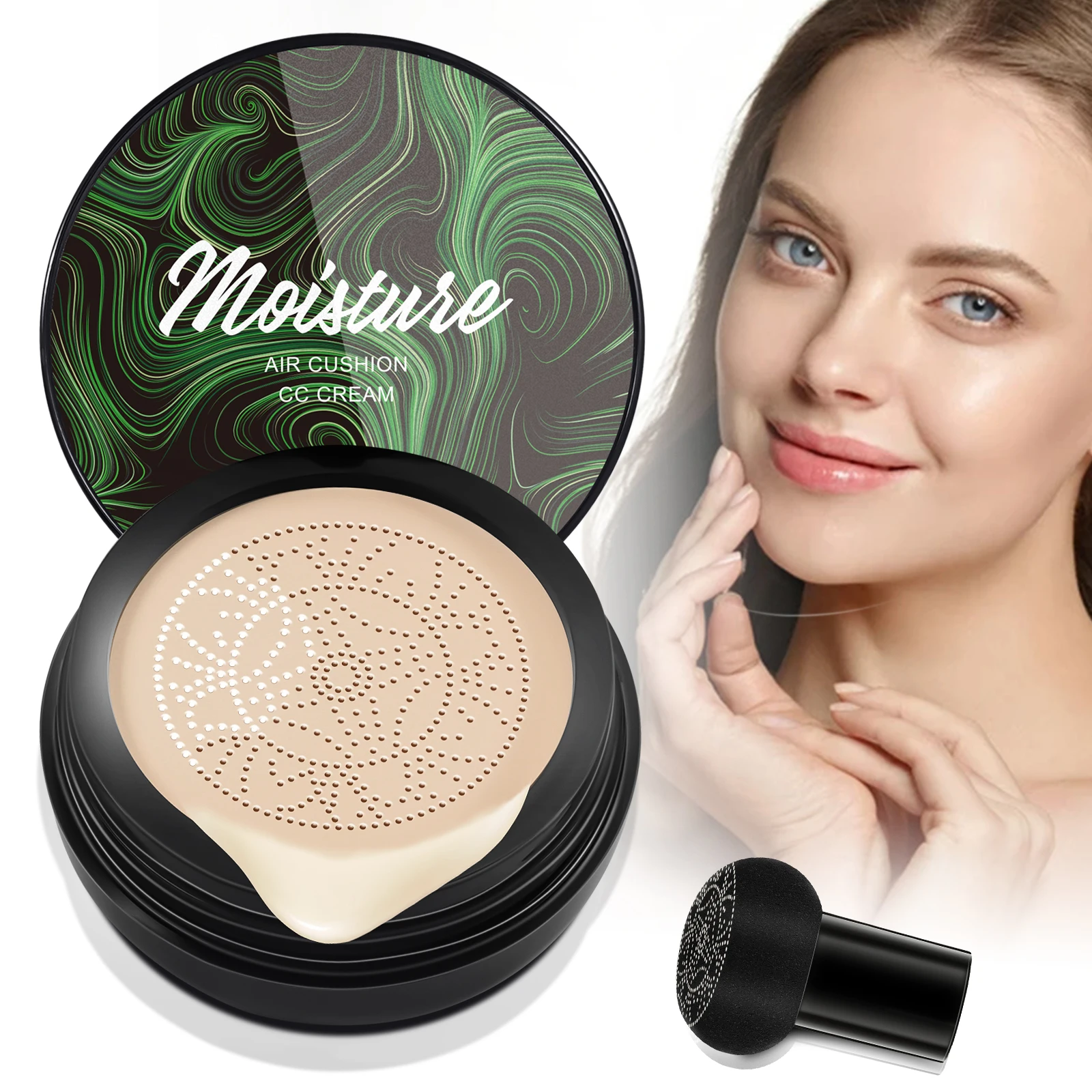 Aliver Ivory White Moisturizing Bright Concealer Foundation Beauty BB CC Cream Mushroom Head Air Cushion Makeup Foundation Light