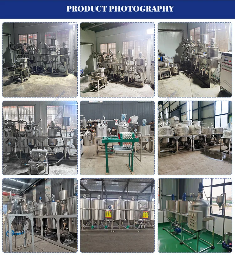 Mini Edible Oil Refining Machine Cooking Oil Refining Mill/Mini Crude Oil Refinery Equipment