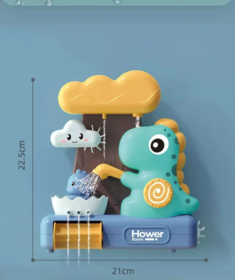 2022 Hot Sale Bathroom Bathtub Rotate Spray Shower Playing Infant Baby Bath Sprinkler Toys Dinosaur Water Shower Bath Toys