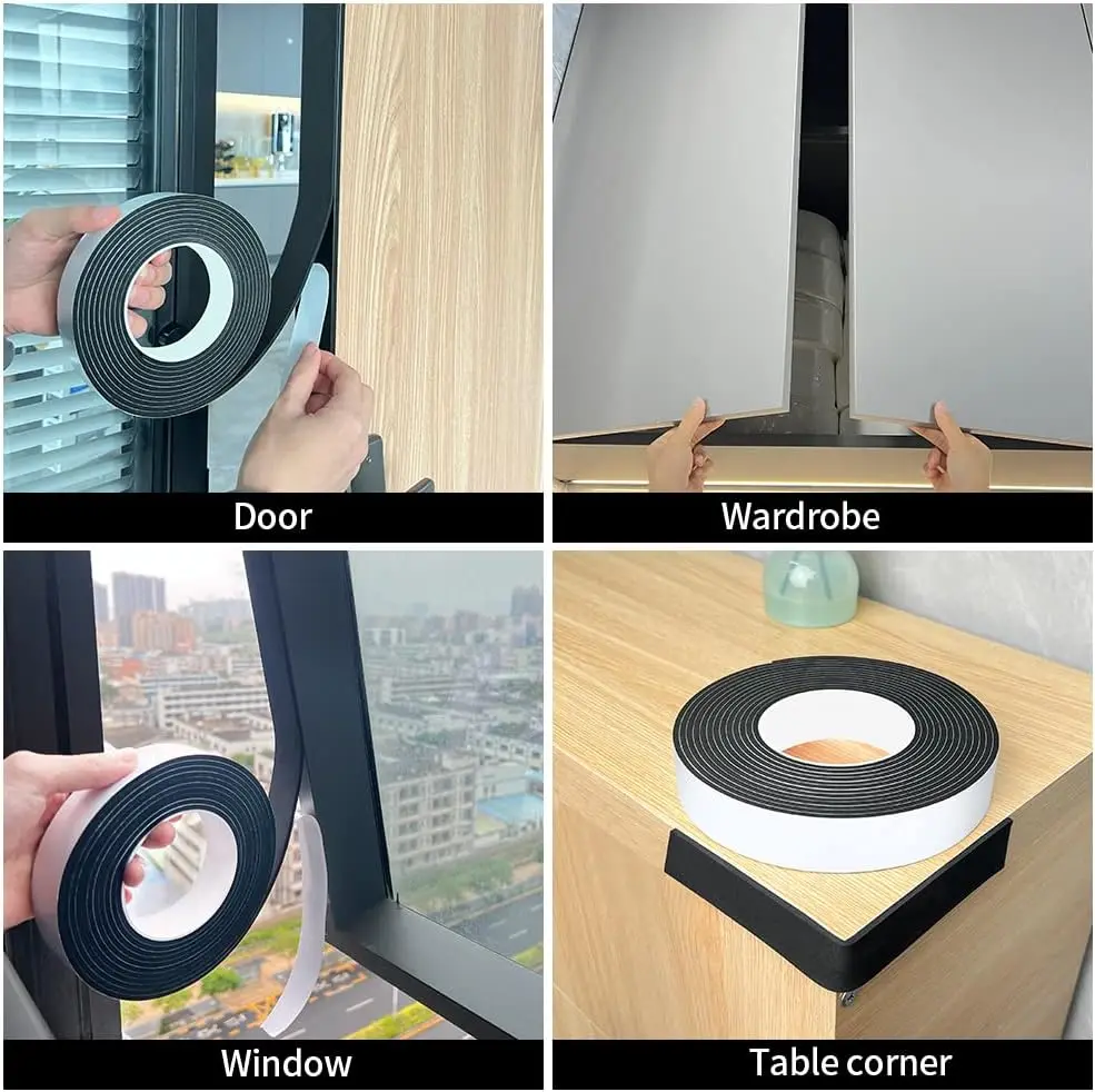 1/8 Inch T High Density Single Sided self adhesive Insulation Weather Strip Sealed Closed Cell eva Foam Tape for Door and Window