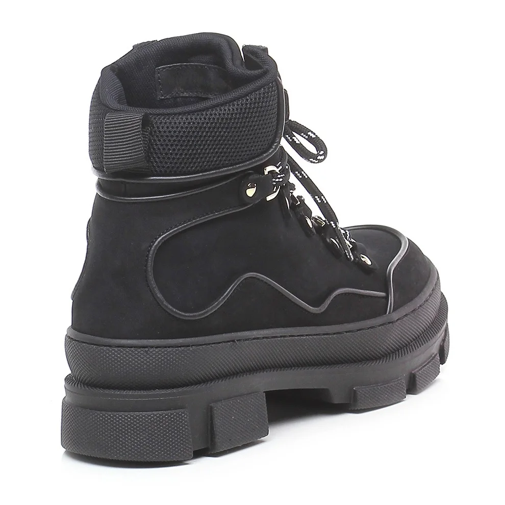 Cool and Fashion Street Hiking Sportive Genuine Leather Women Flat Boots Shoes