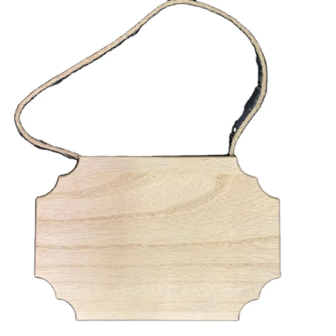 Blank wooden sign to hang for kids doodle, wedding design message decoration DIY craft