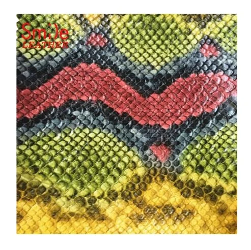 Fashion Snake Synthetic PVC PU Artificial Leather Used Bags Shoes Sofa Garment Top Quality
