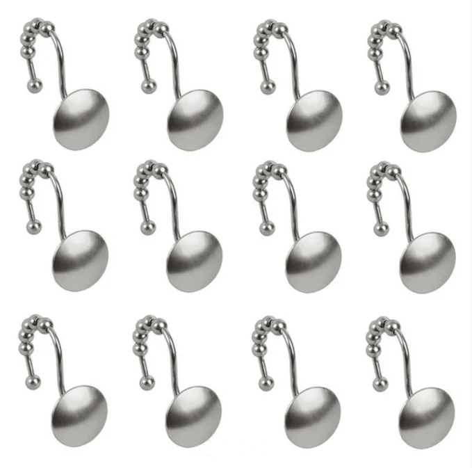 Bathroom Metal Shower Curtain Hook Round Ball Hook