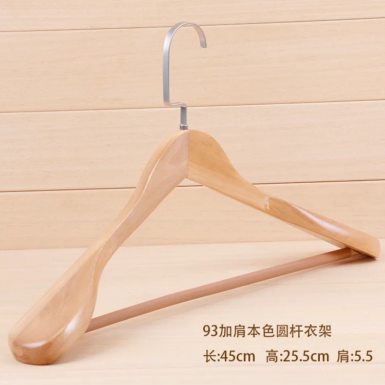 Bulk retail  flat hook wooden clothes wardrobe shop hanger factory sale Clothing store hotel  Hangers