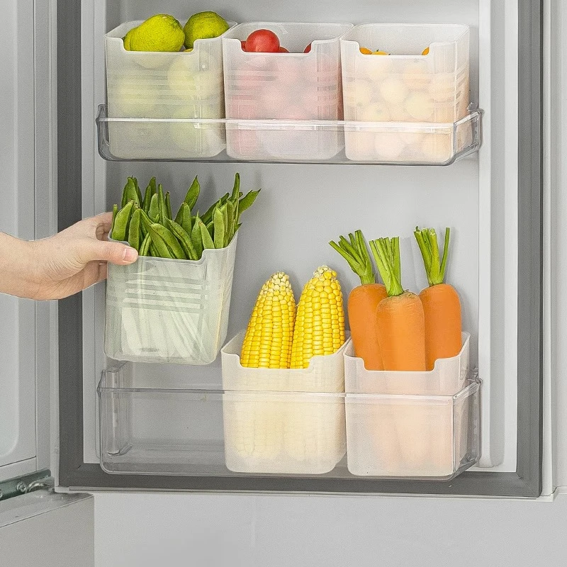 Refrigerated container storage  Mini Freezer Organizer Bins Fridge Door Organizer Clear Plastic Food Storage