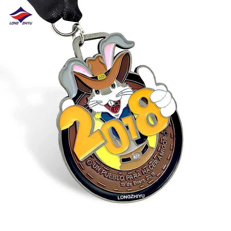 Longzhiyu 14 Years Maker Cartoon Pumpkin Medals Marathon Finisher Medal 10K Color Run Sports Medallion with Higher Quality