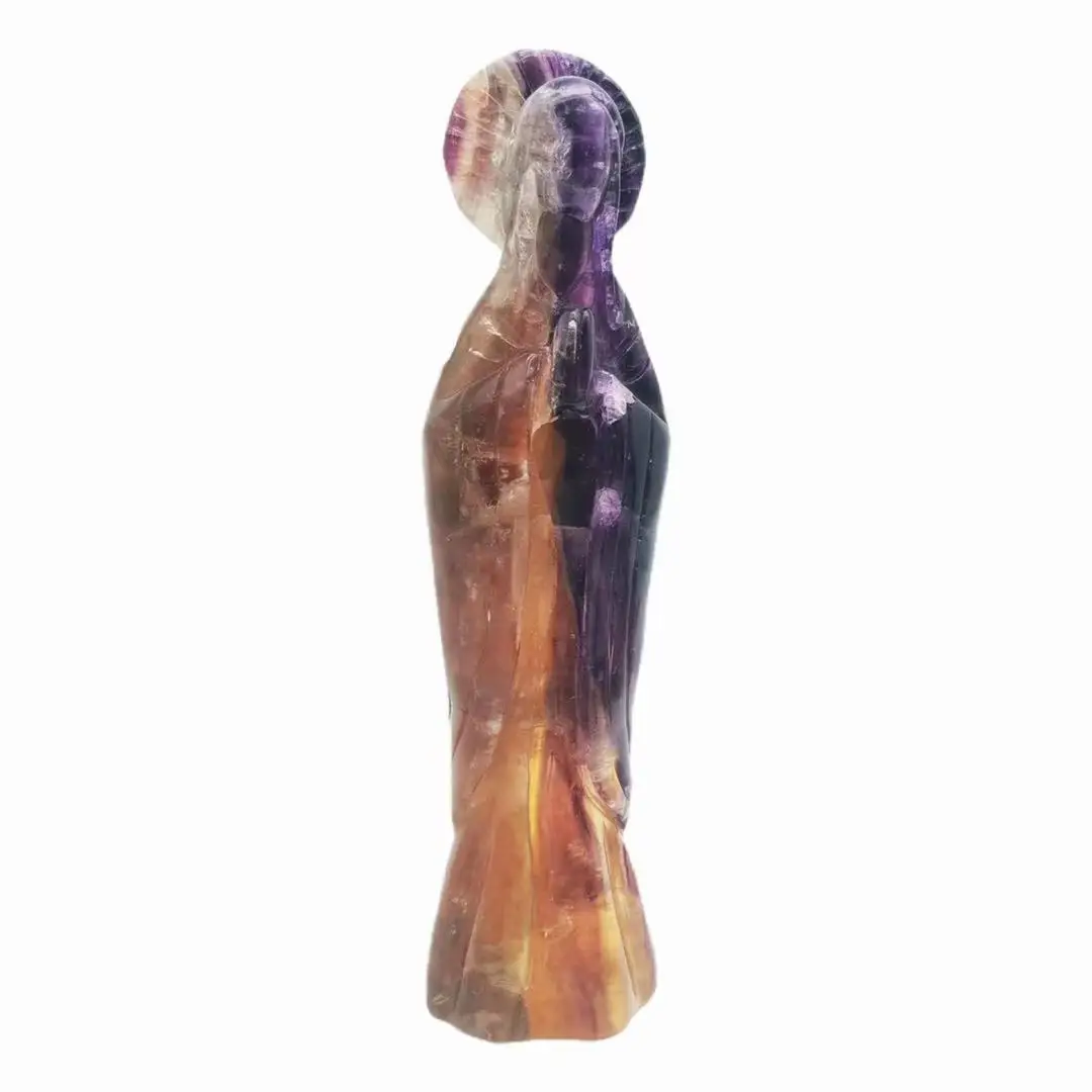 Hand Carved Colorful Mineral Quartz Crystal Green Aventurine Holy Mother Of Gad Crystal Crafts