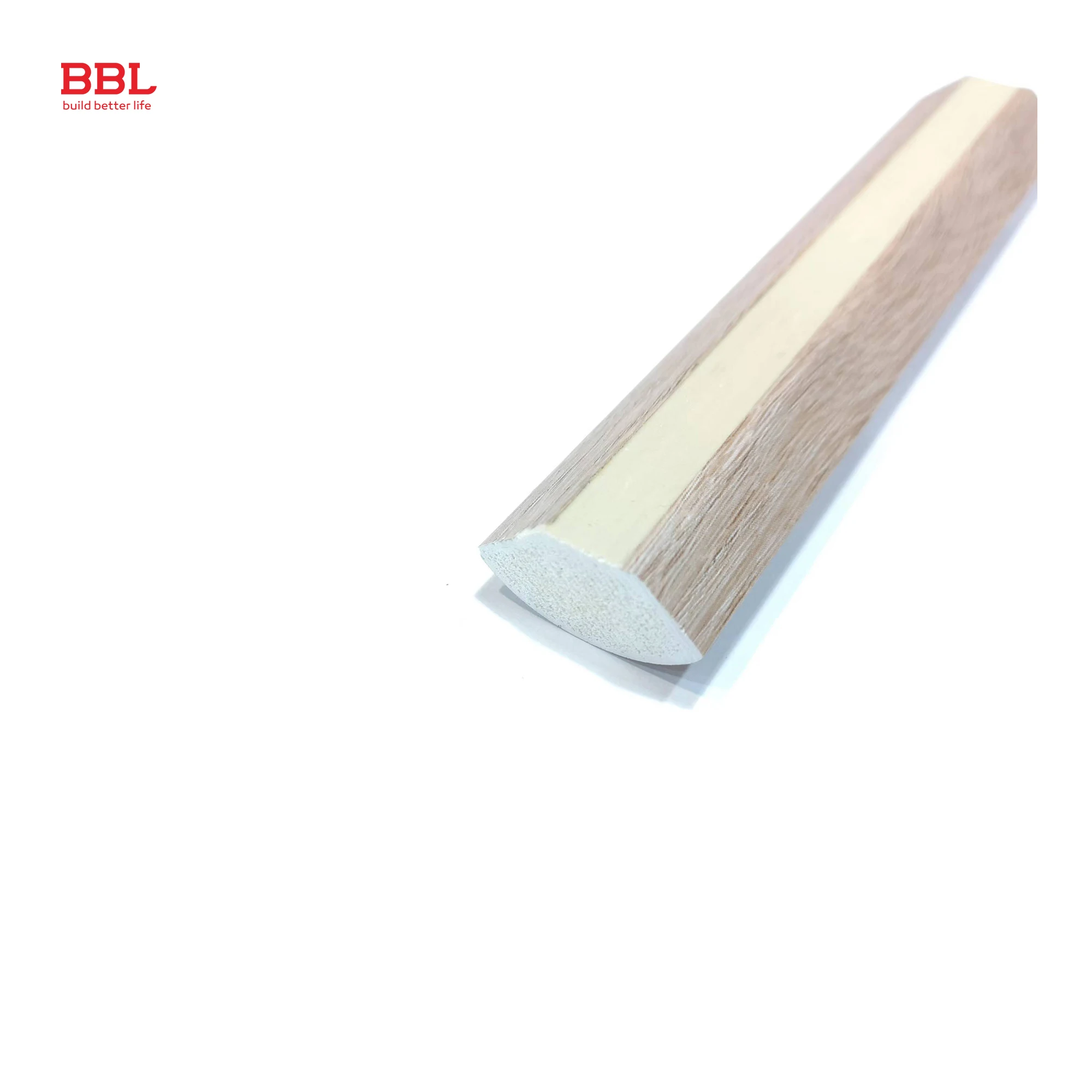 BBL pvc WPC tiles baseboard indoor soft heater cover 2400mm 1/4 quarter round polyurethane skirting board