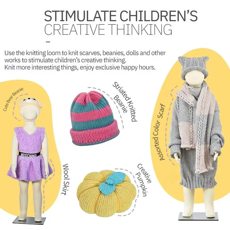 Weaving Machine Mini 48 Needles Circular Round DIY Plastic Knitting Machine Hat Sock Gift Toys For Girls Kids Adult Beginners