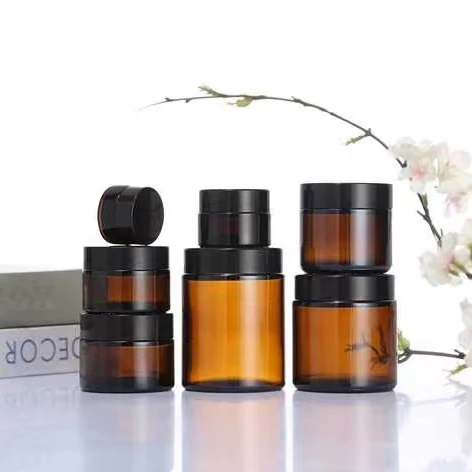 luxury empty cosmetic eye cream glass jar 30ml 40ml cosmetic frosted glass paste cream jar