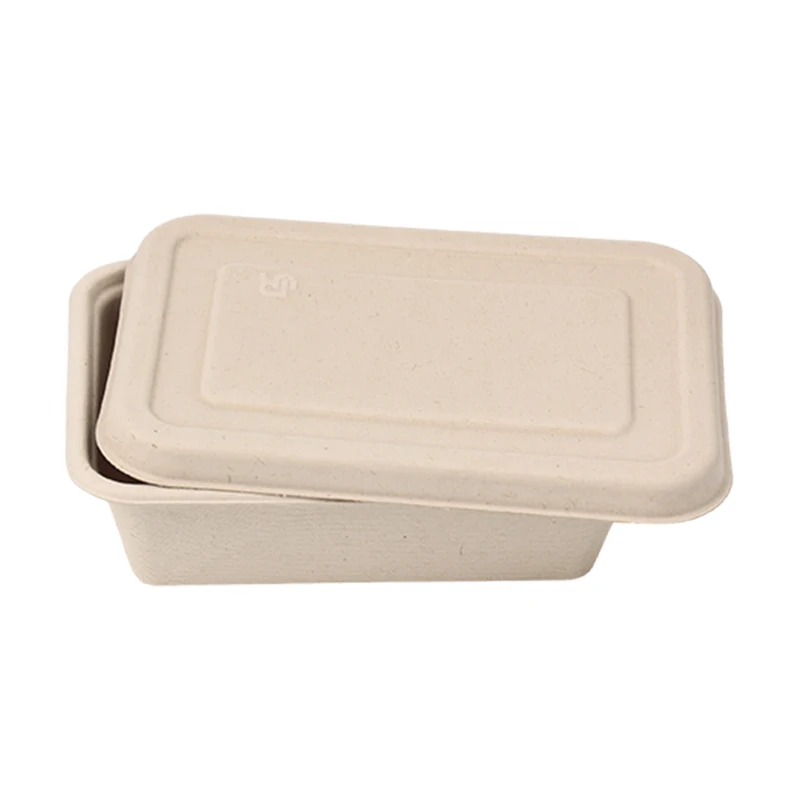 Disposable Tableware Biodegradable Sugarcane Bagasse Leakproof Takeaway Paper Lunch Box Container Catering Boxes with Lid
