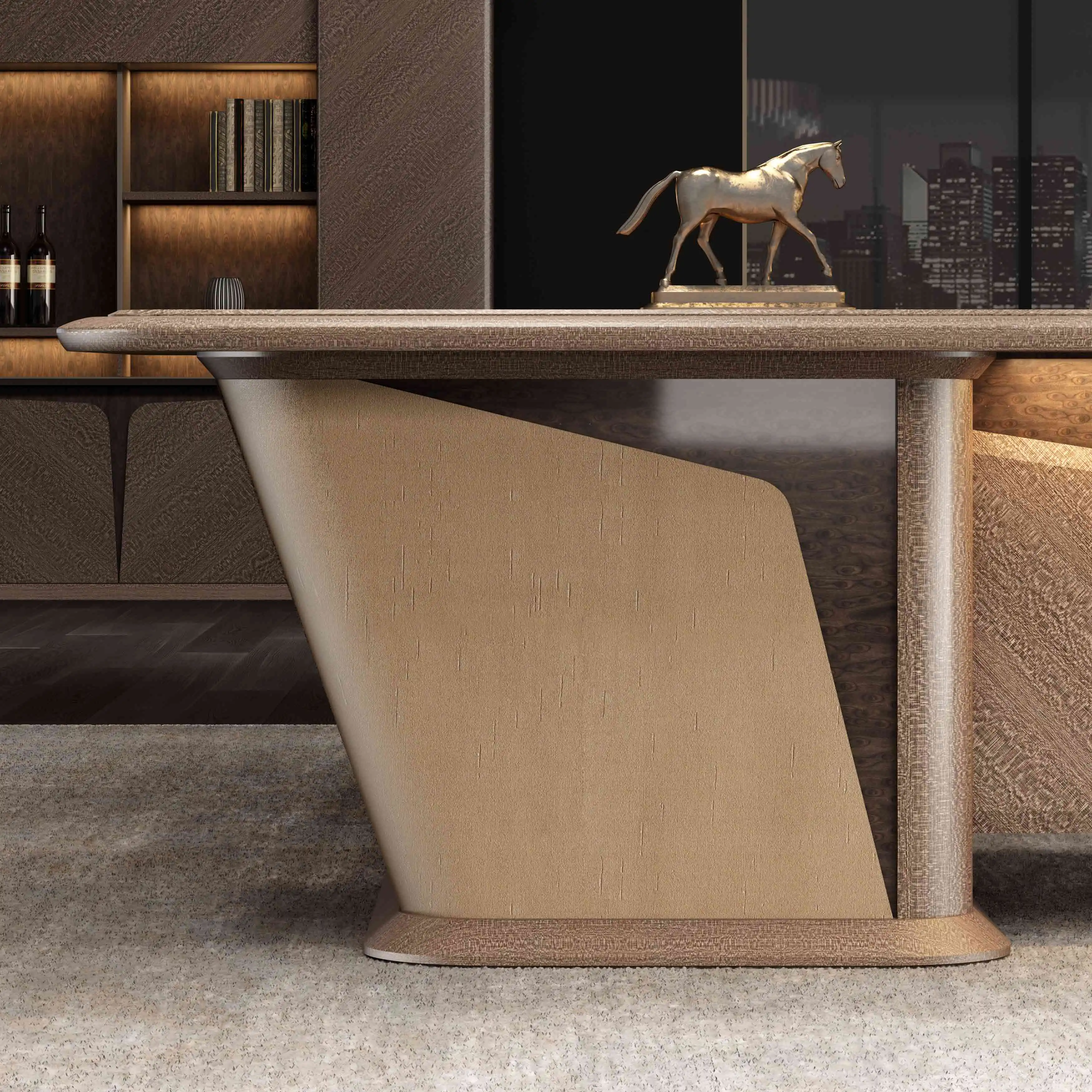 Luxury office furniture solid wood boss large executive desk office desk