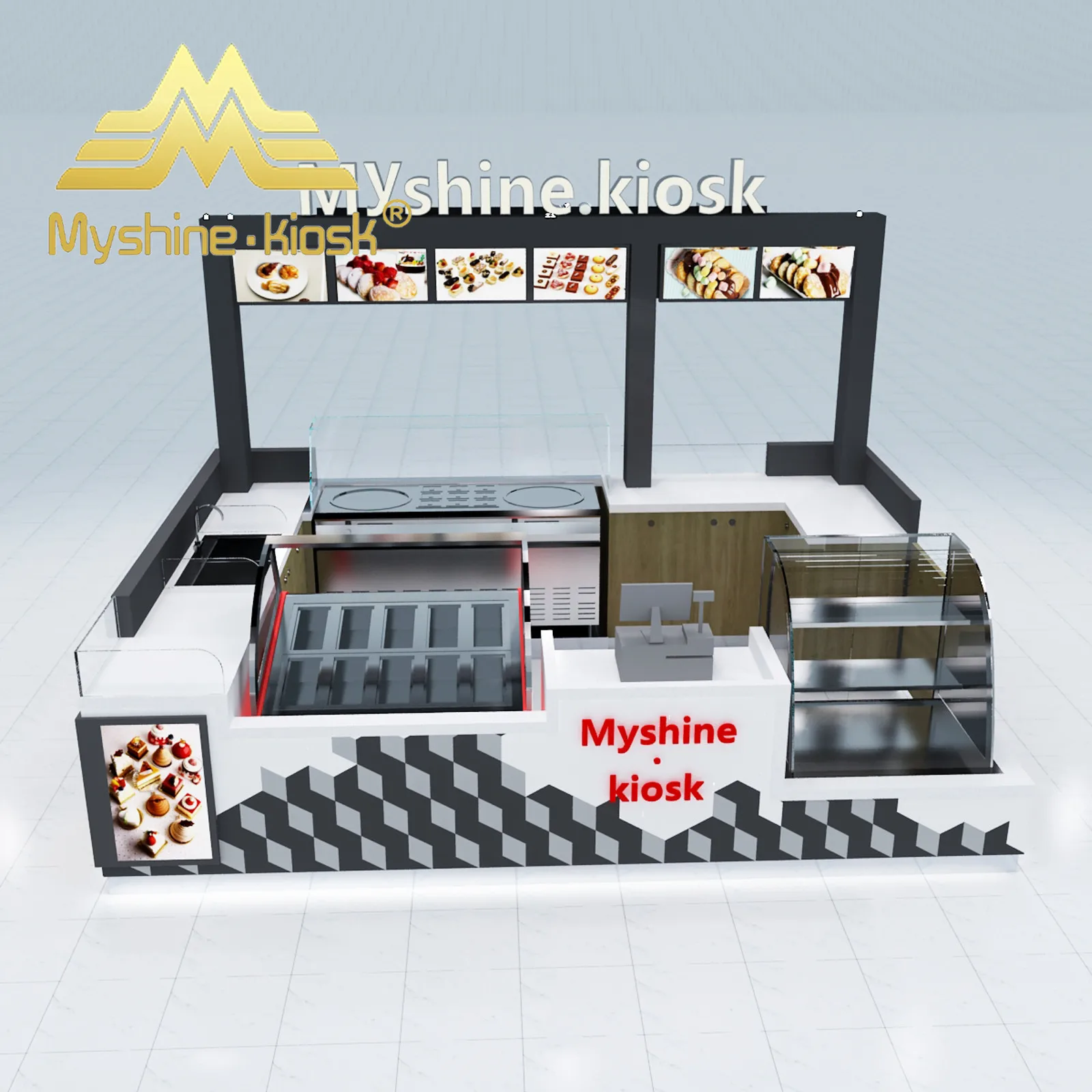 Baked Potato Kiosk Franchise Factory Customization sushi bar Fast Food Kiosk