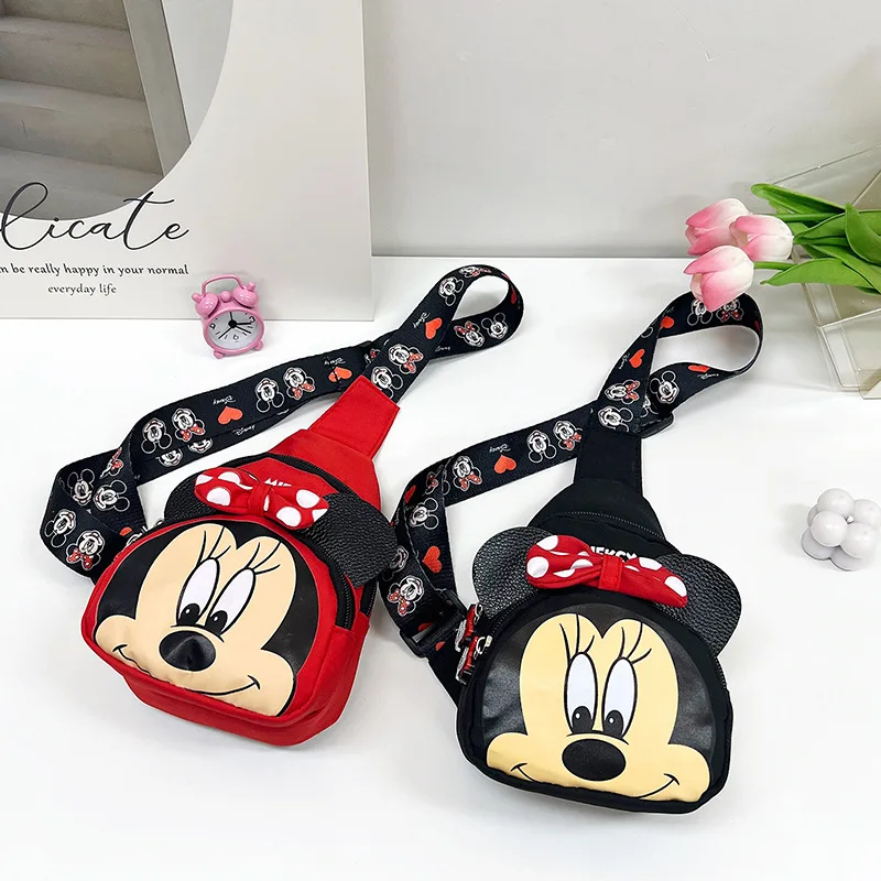 Custom Fashion Hot Cartoon Cute Mickey Minnie Crossbody Bag Canvas Travel Shopping Bag Chest Pack Promotional Gift For Boy Girls