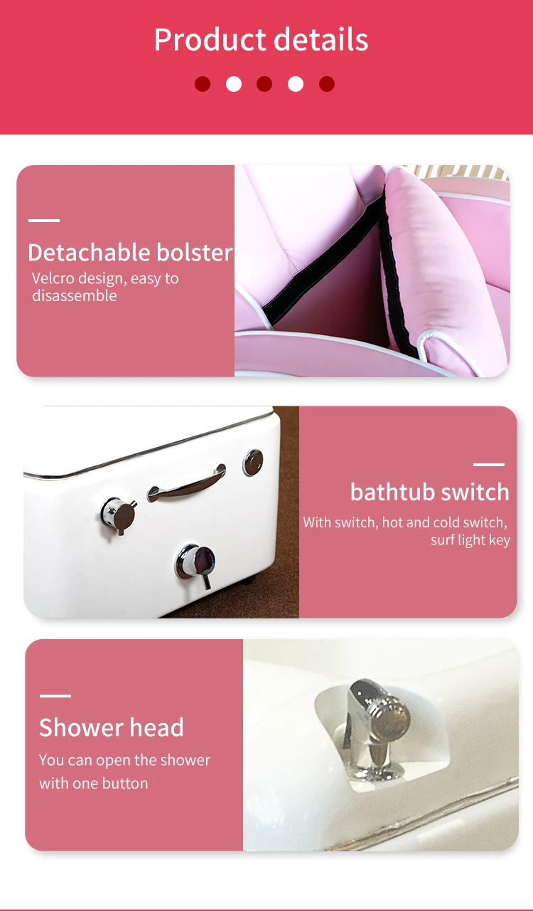 Healthtec beauty pink salon chairs salon furniture modern manicure electric massage pedicure chairs luxury pink sets