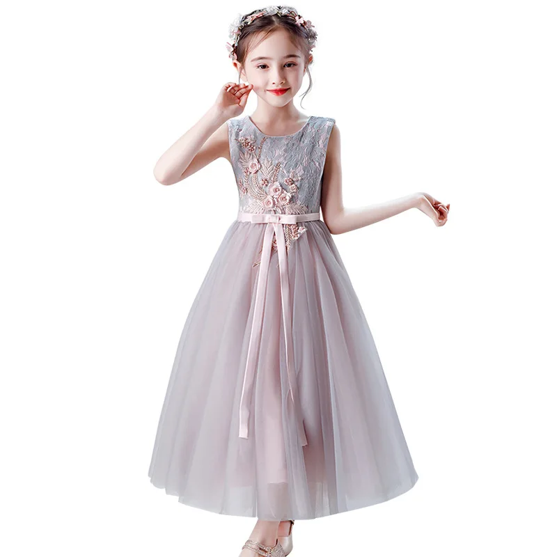 2022 new girl bouffant gauze skirt princess vest long dress stage performance dress