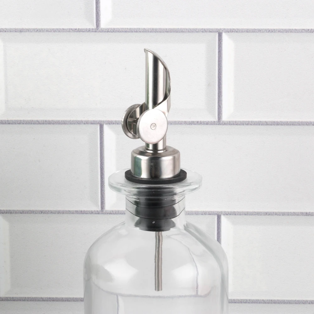 Factory Direct Manual Empty Vinegar Bottles Frosted Glass Bottle Oil Mason Jar Pour Spout With Syrup Dispenser Pump Hand Press