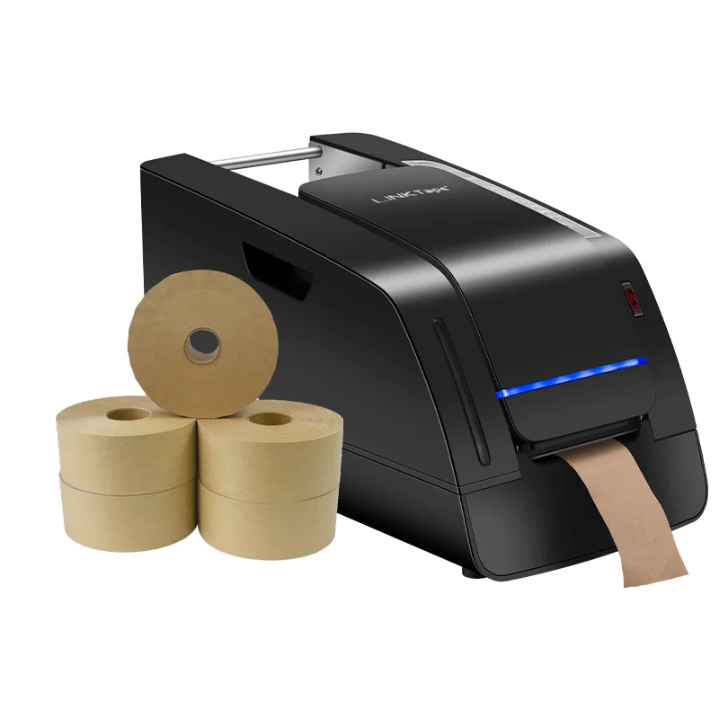 Printing Logo Automatic Packaging Wet Kraft Paper Water Activated Gummed Electronic Tape Dispenser