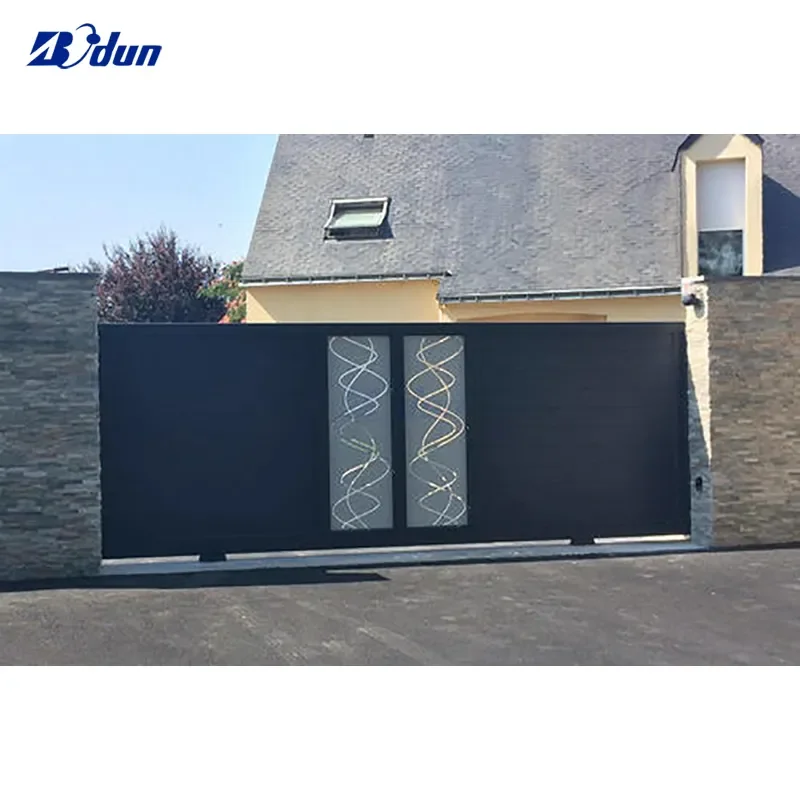 Bodun high quality free CAD design low moq driveway manual automatic open aluminum farm gate and fence