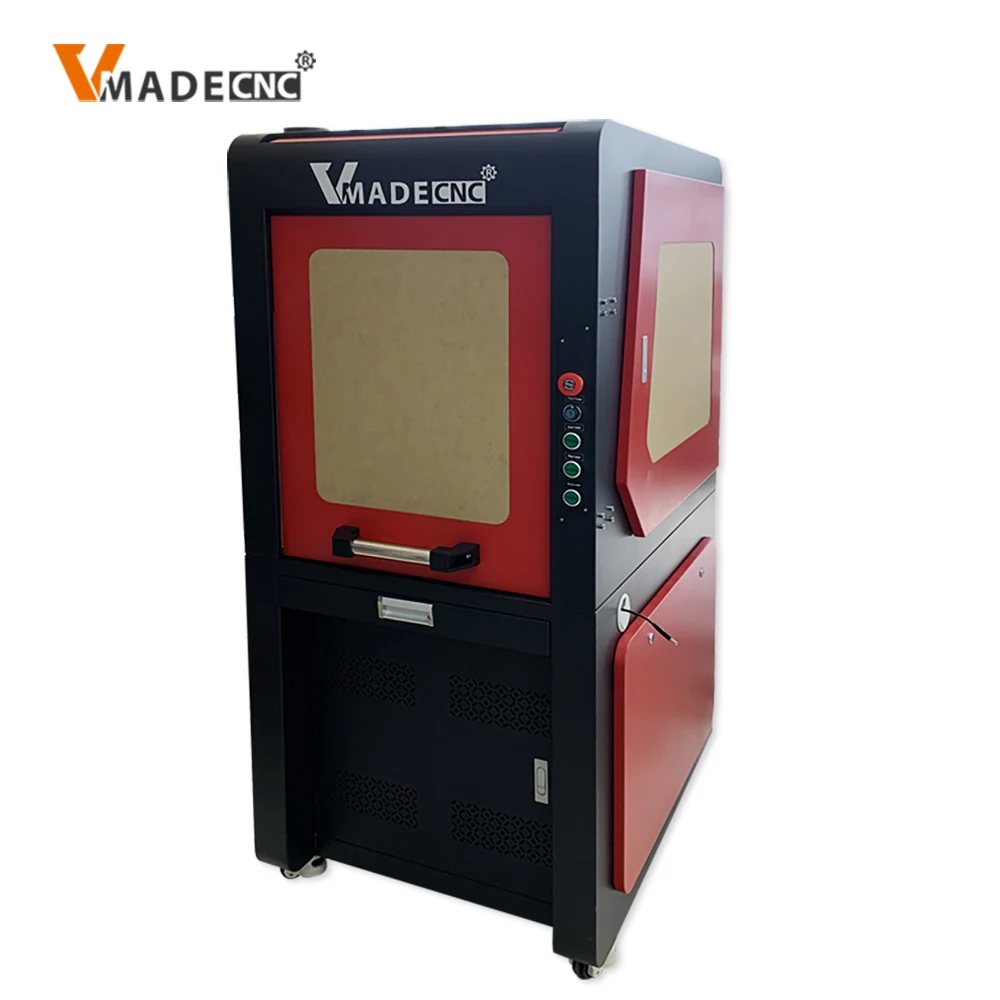 Enclosed Fiber Laser Marking Engraving Machine with Raycus Source 30W 50W 100W 200W EzCad Control Software